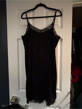 H&M Black Lace Trim Slip Dress - Women Intimates